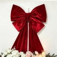 thumbnail image 5 of Velour Bow Knot Decor, 70X95cm Christmas Wreath Bow, Soft Crushed Velour Double Ear Bow Knot Festive Decor, for Home Front Door Decorations, 5 of 5