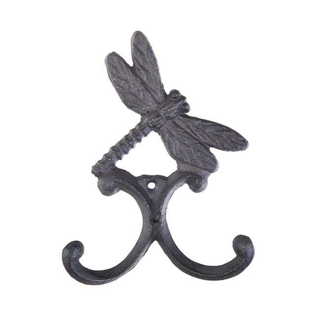 Gancho de pared decorativo Gancho para llaves Montaje en pared Soporte de estilo retro Colgando Perchero resistente Soporte para toallas para llaves Libélula