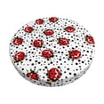 thumbnail image 1 of Disketp Red Ladybugs On Black Dotted Funda Redonda para Taburete, Funda de Cojín para Silla de Bar Suave y Elástica-14 inch, 1 of 7