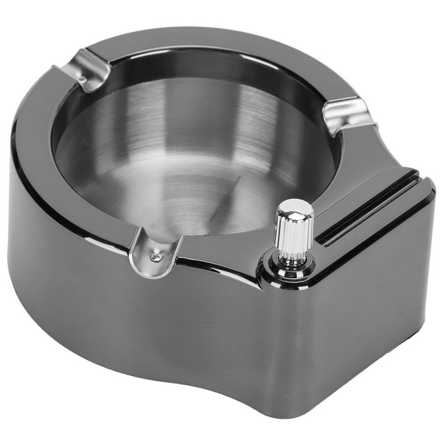 Ashtray, Fashionable Smoking Ashtray, Table Ashtray Anti-Oxidation For Office Home Black