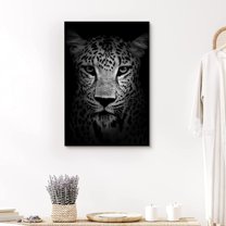 PixonSign Canvas Print Wall Art Portrait of Cheetah Animals Wildlife Photography Realism Modern Closeup Dramatic Dark Black and White for Living Room, Bedroom, Office - 12"x18"