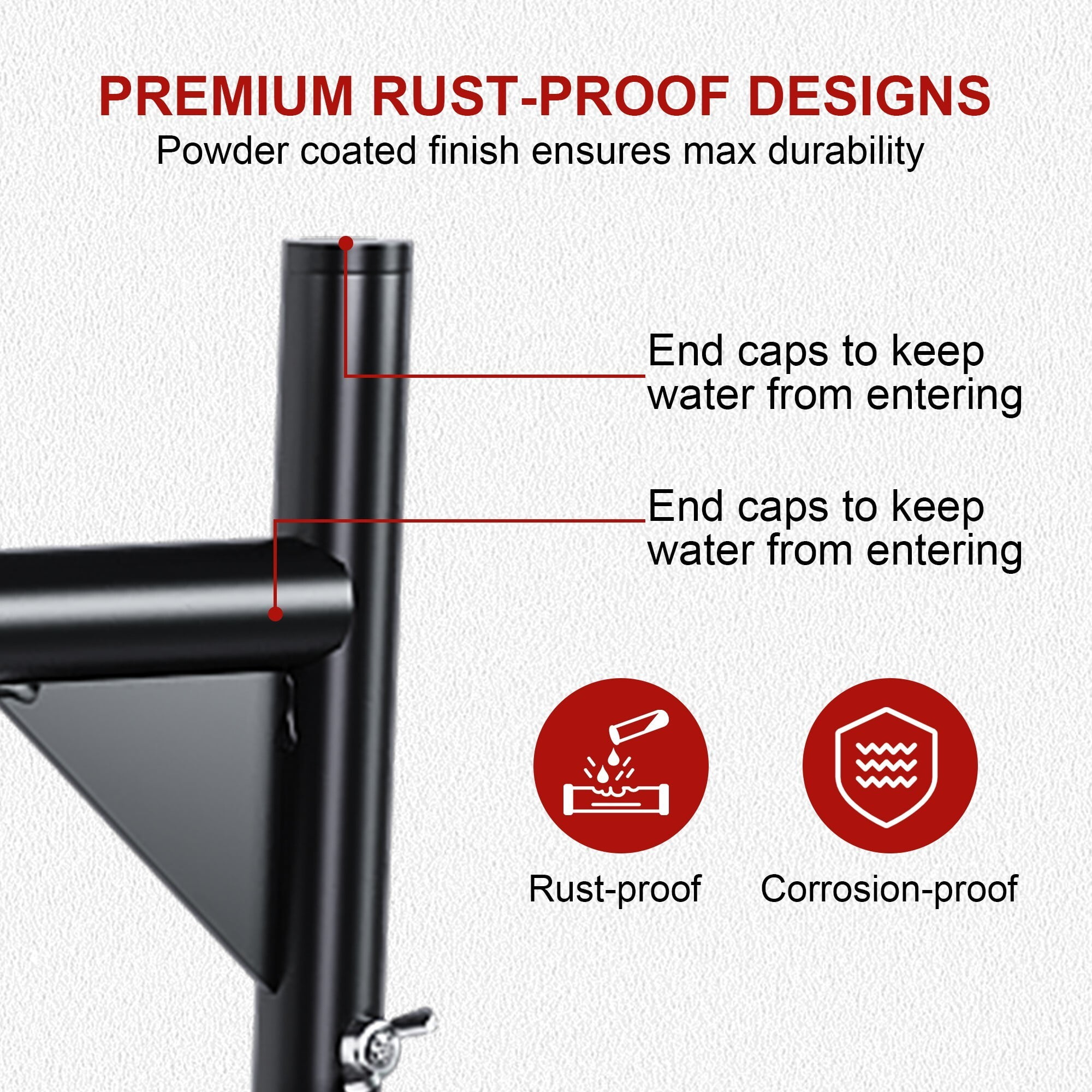 AENKYO Heavy-Duty 900LB Capacity Truck Ladder Rack | No Drill, Adjustable Clamp-On Design | Fits 46"-71" Pickup Beds