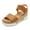 CAMEL, variant on Women's Open Toe Ankle Strap Casual Flatform Platform Sandals Reed-2 Camel Size 6.5