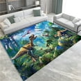 thumbnail image 3 of Area Rug 4x6 ft Living Room Non-Slip Rug, Dinosaur Forest Green 3D Print Floor Carpet, Soft Large Area Rugs for Bedroom Dining Room Kitchen, Washable Low-Pile Rug, 3 of 8