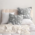 thumbnail image 4 of Ntbay 2 Pack Breathable Cotton Euro Pillow Shams,3 Layer Muslin Decorative Square Pillow Covers with Envelope Closure, 26" x 26", Gray Triangle, 4 of 5