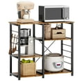 thumbnail image 1 of SOGES 3 Tier Metal Kitchen Standing Bakers Rack Utility Microwave Oven Workstation Shelf Rustic Brown, 1 of 8