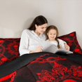 thumbnail image 4 of Castle Fairy Halloween Baroque Skull Queen Comforter Set 3 Pieces,Chain Damask Floral Comforter Sets Queen,Red Blacks,1 Comforter and 2 Pillowcases,Black Reversible, 4 of 6
