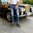 thumbnail image 6 of The Western Shops Mens Embossed Crocodile Ostrich Print Leather Lace Up Shoe, 6 of 6