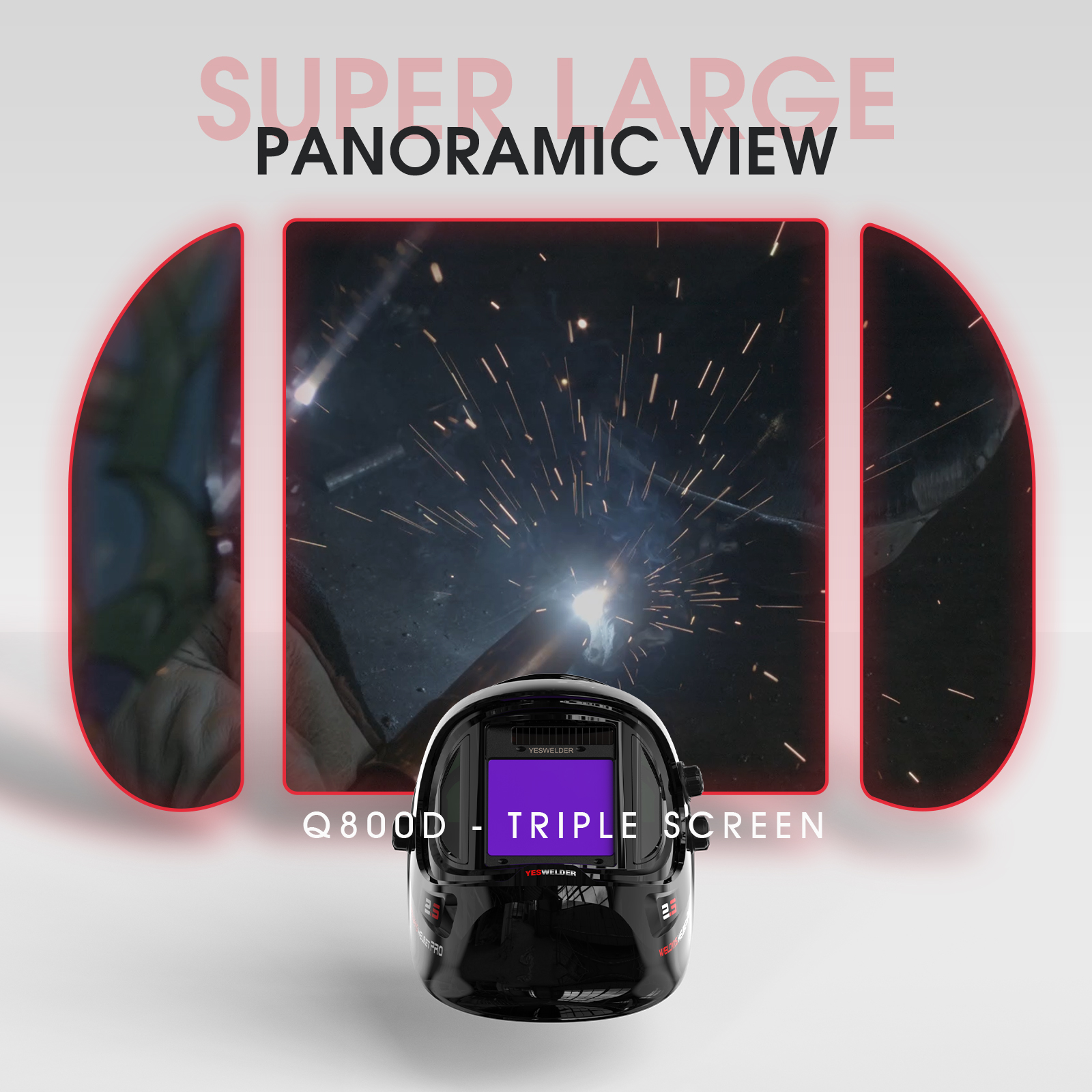 YesWelder Welding Helmet, True Color Auto Darkening welding mask with Side View