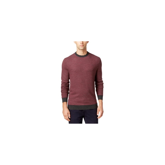 Club Room Chandail en Jacquard Géométrique pour Hommes, Rouge, Petit