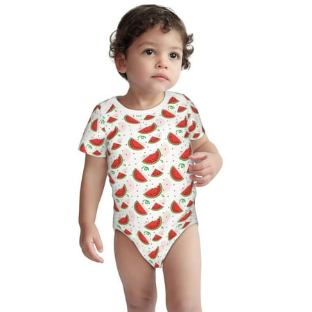 

Haiem Hand Drawn Watermelon Printed Unisex-Baby Short Sleeve Onesies Bodysuits Unisex Babies Snap-Up Rompers-6 Months