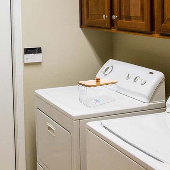 HOOWIFFY Acrylic Dryer Sheet Holder 1Set Transparent Rectangular Shape for Laundry Room Organization and Storage