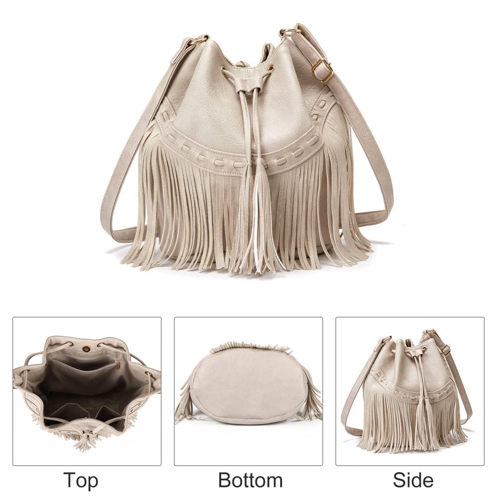 Ladies leather bucket bags discount
