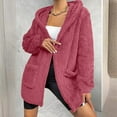 thumbnail image 2 of AherBiu Fleece Cardigan for Women Pajamas Coats Open Front Fuzzy Warm Hoodie Homewear Outwear with Pockets, 2 of 7