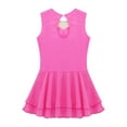 thumbnail image 4 of inhzoy Kids Girls Sleeveless Mesh Spliced Ice Figure Roller Skating Dress Hot Pink 14, 4 of 8