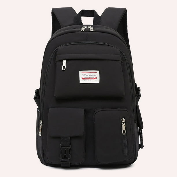 Nylon Backpack Korean Boys Girls School Students Book Bags Mochila Black