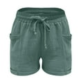 thumbnail image 5 of GEWSEY Women's Pajama Shorts, Super Soft Pj's Bottoms Stylish Lounge Shorts for Sleep Gym Running with Drawstring Pockets (Green, XL), 5 of 7