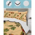 thumbnail image 3 of Twin Quilt Bedding Set, Ladybugs Eucalyptus Reversible Summer Quilt 3 Pieces, Spring Botanical Leaves Yellow Lightweight Bedspreads Coverlets with 2 Pillow Shams for All Seasons, 3 of 5