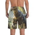 thumbnail image 3 of KLL Ferocious Dinosaur Men's Casual Summer Beach Shorts Hawaiian Shorts with Pockets-XX-Large, 3 of 5