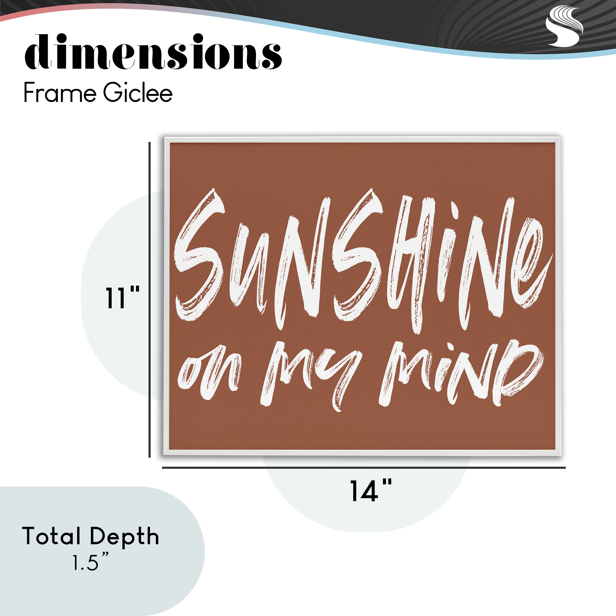 Sunshine State Of Mind Brown White Framed Giclee Art, design by Lettered and Lined