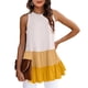 thumbnail image 3 of Gibobby Mujeres Verano Casual Tank O cuello Sleeveless Top Long Ruffle Tank Top Long Top(Amarillo,CH), 3 of 5