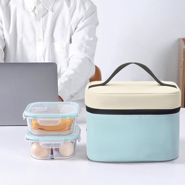 Bolsa Térmica para Almuerzo Xyp241220003 | Bolsa Térmica Impermeable de Doble Capa | Gran Capacidad (18 X 18 X 15 Cm) | Doble Compartimento para Fiambreras Bento, Botellas de Leche | Portátil para El