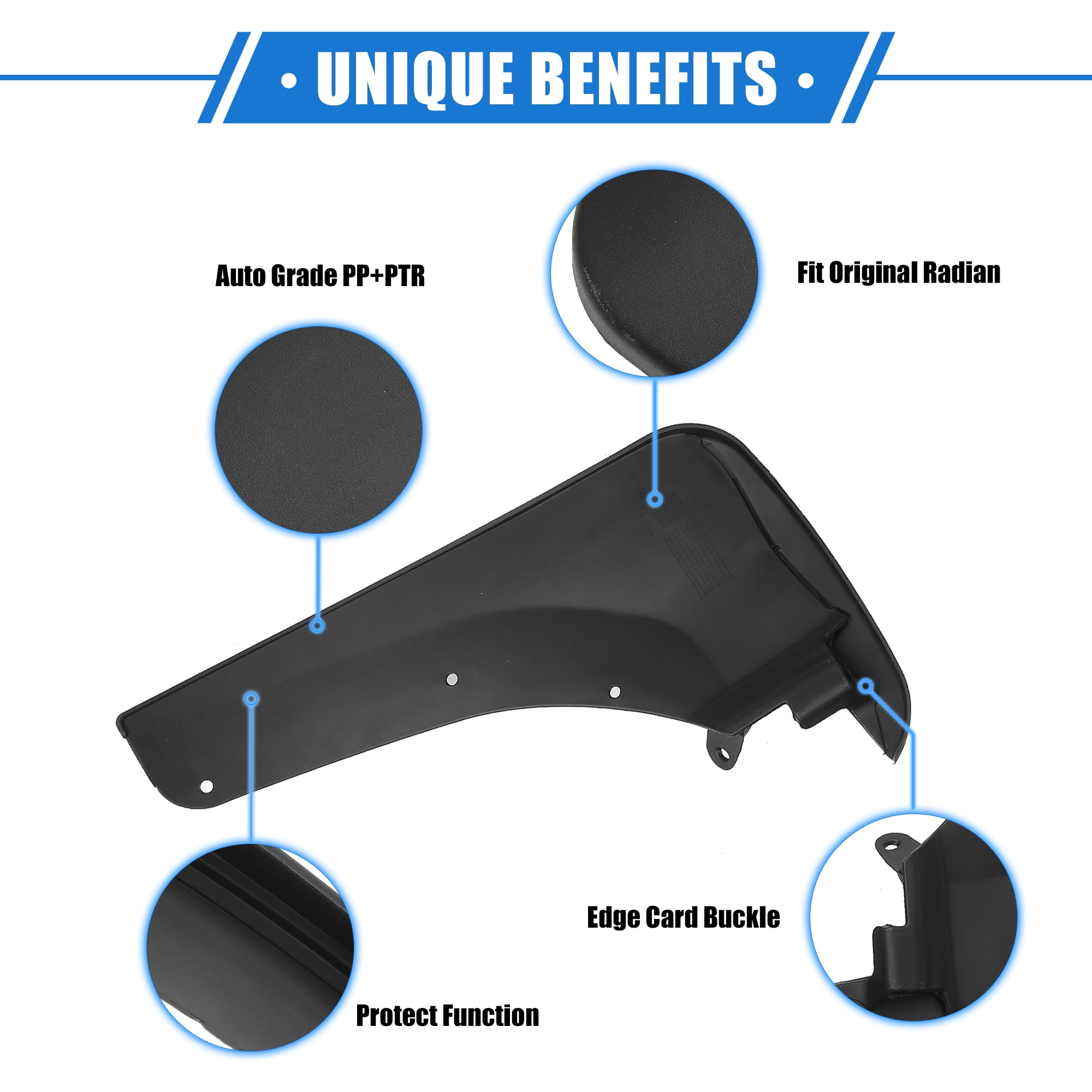 Mud Flaps Kit Compatible for Ford Explorer 2011-2019 Quality Plastic Black Front and Rear Splash Guards