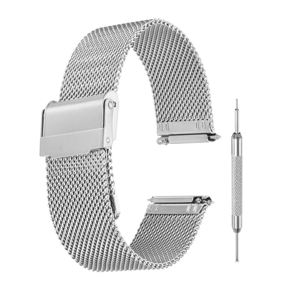 Mesh Watch Bands for Men Women, Stainless Steel Quick Release Mesh Watch Strap with Tools(20mm, Silver)