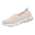 thumbnail image 5 of Women's Woven Orthopedic Breathable Shoes Comfortable Walking Sneakers with Arch Support Walking Slip on Tenis Shoes Beige Size 8, 5 of 5