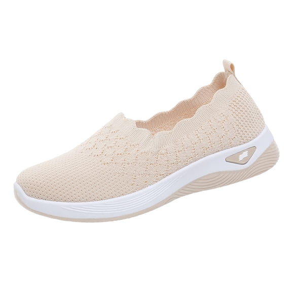 YLYL Women's Knit Loafer Shoes Memory Foam Round Toe Slip on Lightweight Breathable Casual Nurse Walking Shoes
