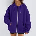 thumbnail image 5 of Resicozy Zip Up Hoodie Women Oversized Long Sleeve Sweatshirts Comfy Lightweight Y2k Jackets Loose Fit Hooded Sweatshirt Dark Purple S, 5 of 6