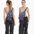 thumbnail image 6 of Women Owl and Moon Sling Backpack, Cute Cartoon Owl in Forest Sky Print Crossbody Bag, Artistic Travel Accessory for Owl Lovers, 6 of 6