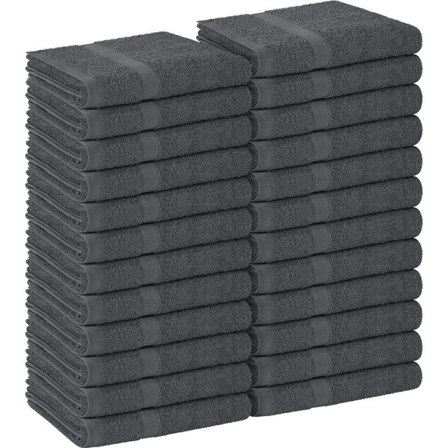 LMHF - Salon Towel, Pack of 24 (Not Bleach Proof, 16 x 27 Inches) Highly Absorbent Cotton Towels for Hand, Gym, Beauty, Hair, Spa, and Home Hair Care, Grey