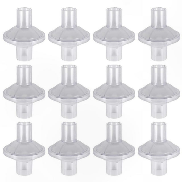 12-Pack Replacement Filters for CPAP/BiPAP Machines with In-Line Outlet Design