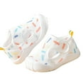 thumbnail image 1 of Infant Summer Sandals, Flat Bottom Non Slip Half Open Toe, Slip Breathable Soft Shoes, First Walkers, Beach, Outdoor, 1 of 8