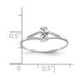thumbnail image 3 of 14K White Gold Ring Band with Stones (04) April Topaz (White) Marquise, Size 9, 3 of 5