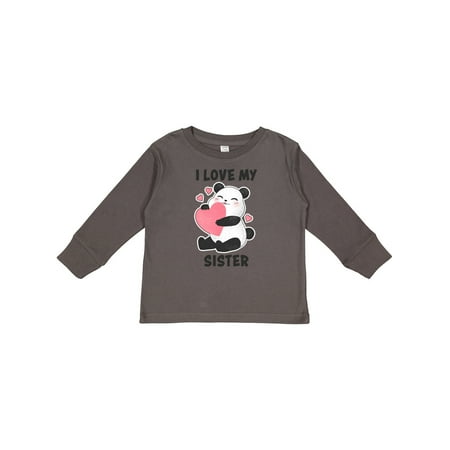 

Inktastic I Love My Sister with Panda Illustration Boys or Girls Long Sleeve Toddler T-Shirt