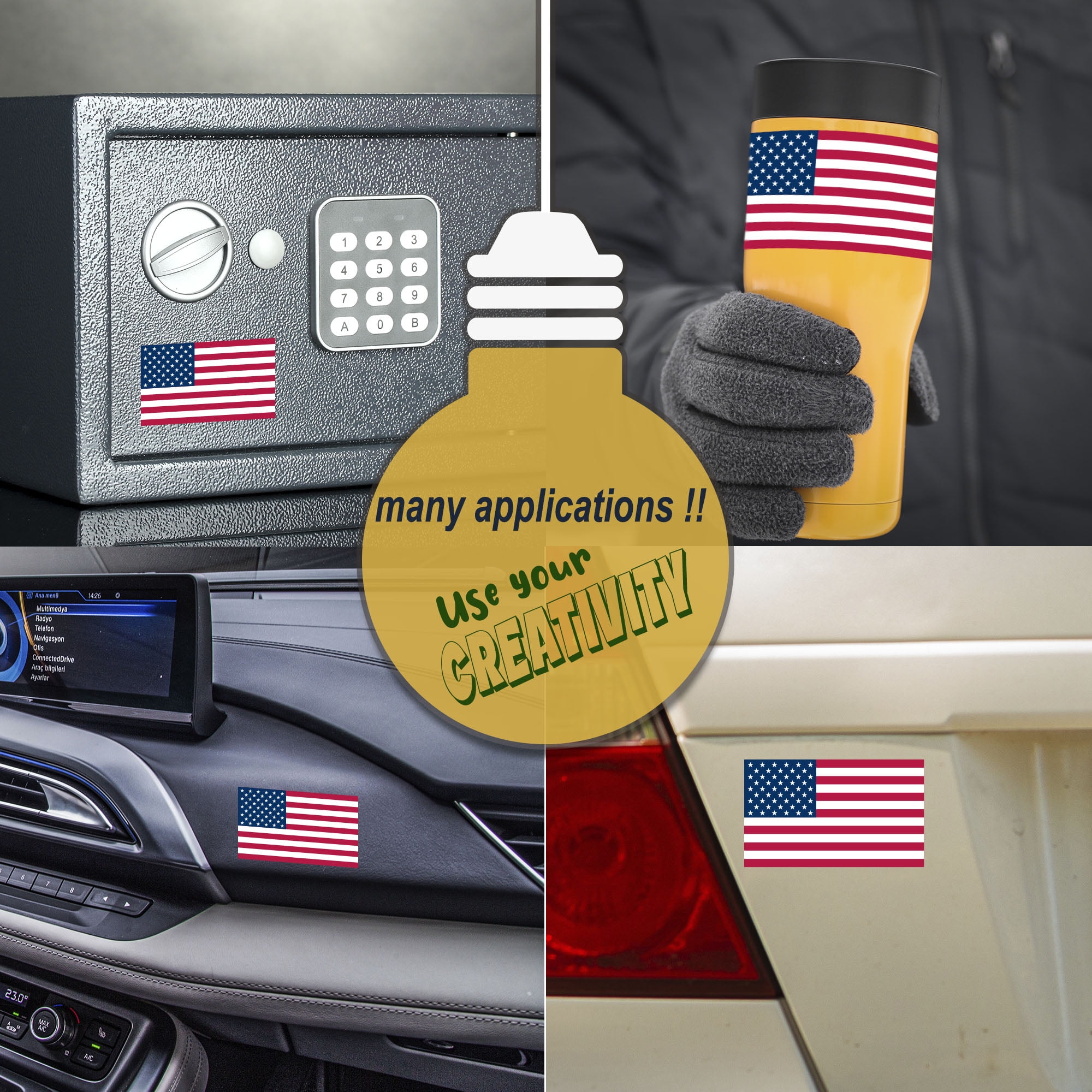 AMA SHOP PVC Sticker Shaped Eagle Colors American Flag
