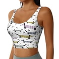 thumbnail image 2 of Fotbe Dachshund Dog Puppy Pattern Womens' Sports Bra Longline Wirefree Padded with Medium Support Sports Moisture-Wicking Workou Vest,Tank Top-, 2 of 9