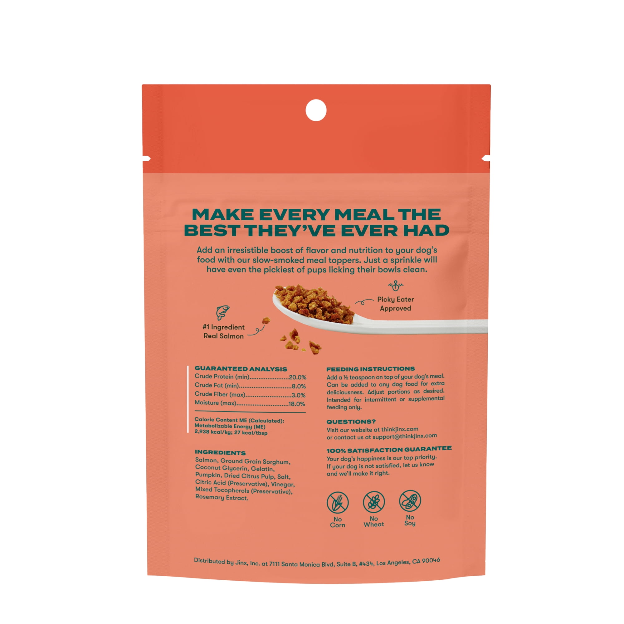 (6 pack) Jinx Crumbles Salmon Recipe Flavor-Boosting Natural Dog Food Topper, 4 oz Bag