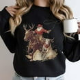 thumbnail image 2 of Cowboy Santa Sweater Shirt | Western Christmas Rodeo Graphic Sweatshirt, 2 of 7