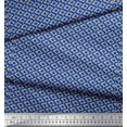 thumbnail image 2 of Soimoi Blue Silk Fabric Diamond Geometric Print Fabric by the Yard 42 Inch Wide, 2 of 3