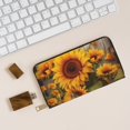 thumbnail image 6 of Leather Thin Slim Wallets for Women Men - Yellow Sunflower Butterfly Clutch Card Wallet for Women Men with Zipper, 6 of 7