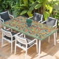 thumbnail image 2 of Boho Green Flowers Table Cloths for 3 Foot Rectangle Tables, Spring Abstract Watercolor Floral Leaf Patio Waterproof Elastic Fitted Tablecloths, Washable Rectangular Table Cover for Camping, 2 of 8