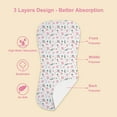thumbnail image 3 of 12-Pack 2-in-1 Baby Bibs & Burp Cloths Set, 3-Layer Design, Large Size, Super Absorbent, 100% Organic Cotton, Soft & Comfortable, Pink Floral for Girls, 3 of 8