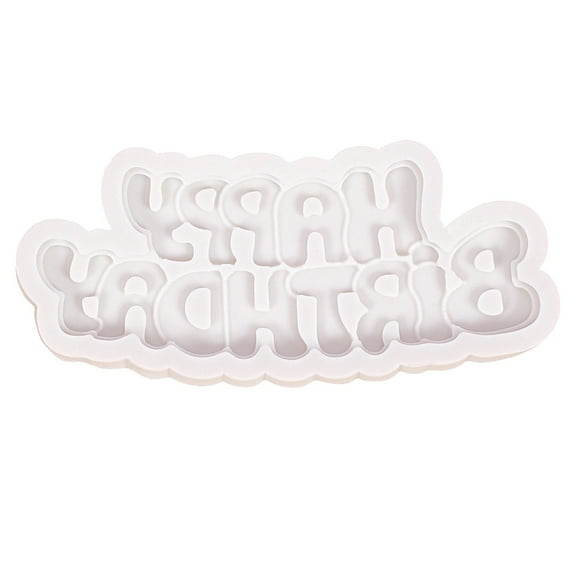 Wovilon Silicone Molds Cake Mold 3D Happy Birthday English Letter Mould Baking Happy Birthday Letter Mould Silicone Molds For Baking