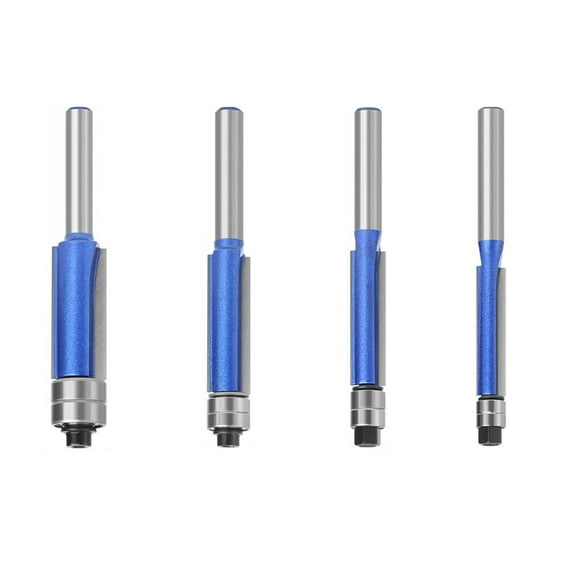 4Pcs Robust Router Bits Collection 1/4" Shank, Carbide Flute, Smooth Cutting for Professional Wood Trimming