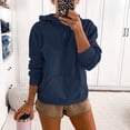 thumbnail image 2 of HAPIMO Sweatshirt for Women Pocket Drawstring Pullover Tops Solid Color Long Sleeve Relaxed Fit Womens Hoodie Sweatshirt Teen Girls Clothes Navy M, 2 of 3