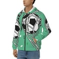 thumbnail image 3 of Kdxio BALL INSIDE THE NET GOAL Print Men Hoodies Casual Hoodies for Men with Zip Pockets Full Zip Long Sleeve Sweatshirt Sports Hooded Jacket-Small, 3 of 5