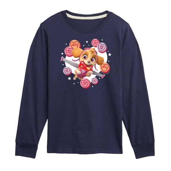 Paw Patrol - Skye Conversation Hearts - Toddler And Youth Long Sleeve Graphic T-Shirt